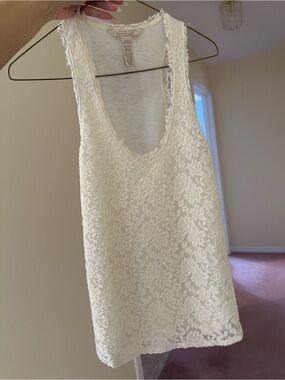 Banana Republic Cream Lace Tank Chemise